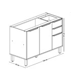 Balcão De Pia 3 Portas 2 Gavetas 120cm Sem Pia 100 Mdf Diva M