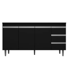 Balcão De Pia 3 Portas Andréia 150 Cm Preto Sem Tampo Ajl Móv