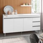 Balcão De Pia 3 Portas Andréia 150 Cm S/tampo Branco 1818