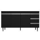 Balcão De Pia 3 Portas Andréia 160 Cm Preto 1826 Ajl Móveis