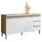 Balcão De Pia Ambiente Andréia 150cm Amêndoa Branco - Ajl