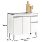 Balcão De Pia Ambiente Tatiane 100cm Branco Brilho - Ajl