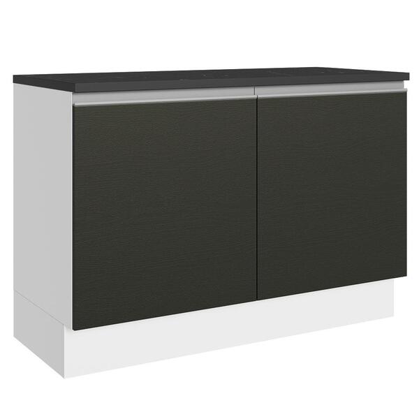 Balcão De Pia Armário De Cozinha 100% Mdf 120 Cm 2 Portas Bra