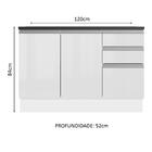 Balcão De Pia Armário De Cozinha 100% Mdf 120 Cm 3 Portas E 2