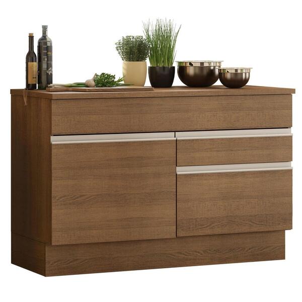 Balcão De Pia Armário De Cozinha 120 Cm 1 Porta E 2 Gavetas (