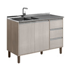 Balcão De Pia Com 2 Portas E 3 Gavetas 119cm Florença Cor Mal
