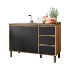 Balcão De Pia Com 2 Portas E 3 Gavetas 119cm Florença Cor Nat