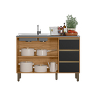 Balcão De Pia Com 2 Portas E 3 Gavetas 119cm Florença Cor Nat