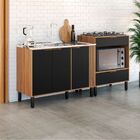 Balcão De Pia Com Espaço Para  Cooktop E Forno 200cm Karina N