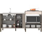 Balcão De Pia/cooktop 200cm 4 Portas 1 Gaveta Karen Moveis Su