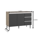 Balcão De Pia Cozinha 120 Cm Athena 2 Portas 3 Gavetas Mdp 15