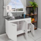 Balcão De Pia Cozinha 120cm Armário Gabinete Morgana Branco