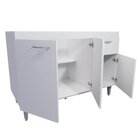 Balcão De Pia Cozinha 120cm Armário Gabinete Morgana Branco