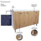 Balcão De Pia Cozinha 120cm Armário Gabinete Morgana Hanover