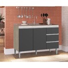 Balcão De Pia Cozinha 120cm Athena 2 Portas 3 Gavetas Mdp 15m