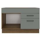 Balcão De Pia Cozinha 1 Porta E 2 Gavetas Rustic/cinza Agata