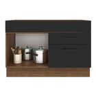 Balcão De Pia Cozinha 1 Porta E 2 Gavetas Rustic/preto Agata