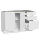 Balcão De Pia Cozinha 2 Portas E 3 Gavetas (com Tampo) Branco