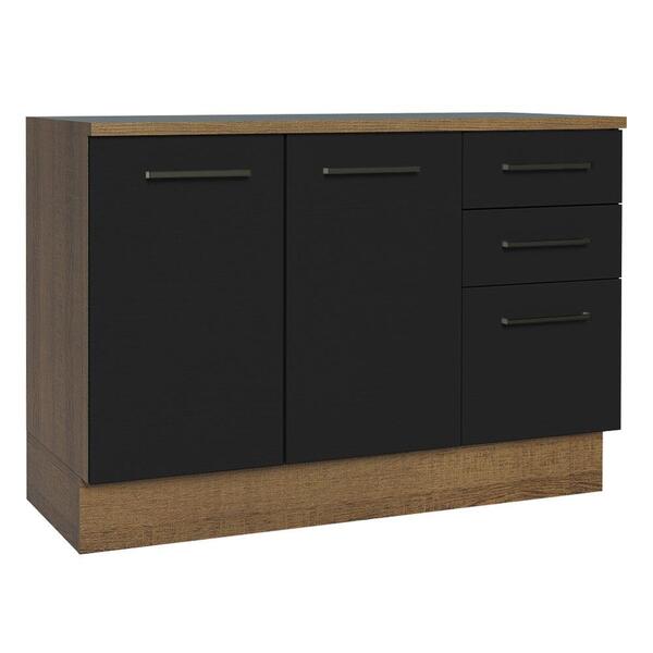 Balcão De Pia Cozinha 2 Portas E 3 Gavetas (com Tampo) Rustic