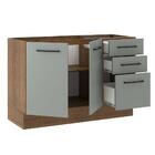 Balcão De Pia Cozinha 2 Portas E 3 Gavetas Rustic/cinza Agata