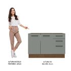 Balcão De Pia Cozinha 2 Portas E 3 Gavetas Rustic/cinza Agata