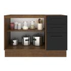 Balcão De Pia Cozinha 2 Portas E 3 Gavetas Rustic/preto Agata