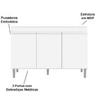 Balcão De Pia Cozinha Manu 120cm Branco 1889 Sem Tampo