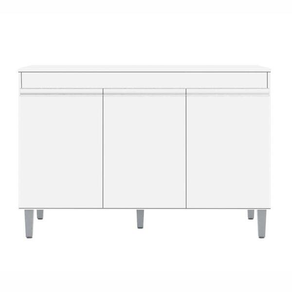 Balcão De Pia Cozinha Manu 120cm Branco 1889 Sem Tampo