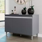 Balcão De Pia Cozinha Manu 120cm Cinza Sem Tampo Ajl Móveis