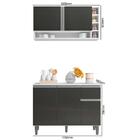 Balcão De Pia E Aéreo Cozinha 105cm Branco Cinza Sem Tampo