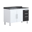 Balcão De Pia Gêmeos 1,20 - Branco/preto