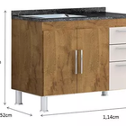 Balcão De Pia Gêmeos 1,20 - Castanho/branco