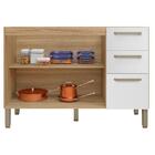 Balcão De Pia Mad Versalhes 120 Cm Com Tampo Freijó Supremo -