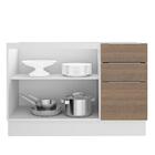 Balcão De Pia Madesa Stella 2 Portas E 3 Gavetas - Branco/rus