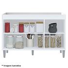 Balcão De Pia Manu 120cm E Armário Aéreo Andréia Amêndoa Bran