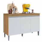 Balcão De Pia Para Cozinha 120 Cm 3 Portas Kadu Amêndoa/branco