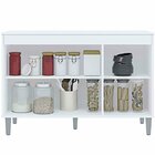Balcão De Pia Para Cozinha 120 Cm 3 Portas Kadu Amêndoa/branco