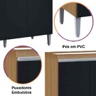 Balcão De Pia Para Cozinha 120 Cm Kadu 3 Portas  Amêndoa/preto
