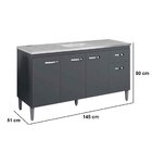 Balcão De Pia Para Cozinha 150 Cm Graziela 4 Portas 1 Gaveta