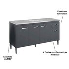 Balcão De Pia Para Cozinha 150 Cm Graziela 4 Portas 1 Gaveta