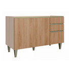 Balcão De Pia Para Cozinha Com 2 Portas E 3 Gavetas Be Mobili