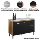 Balcão De Pia Sem Tampo 120 Cm 3 Portas 1 Gaveta Graziela Amê