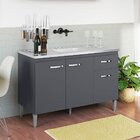 Balcão De Pia Sem Tampo 120 Cm 3 Portas 1 Gaveta Graziela Cin