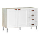 Balcão De Pia Sem Tampo 120cm 2 Portas 4 Gavetas Agatha Lucia