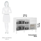 Balcão De Pia Sem Tampo 120cm 3 Portas E 2 Gavetas Dora Lucia