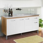 Balcão De Pia Sem Tampo 150 Cm 4 Portas 1 Gaveta Graziela Amê