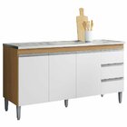 Balcão De Pia Sem Tampo 160 Cm 3 Portas 3 Gavetas Adriana Amê