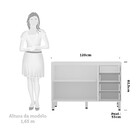 Balcão De Pia Sem Tampo Para Cozinha 120cm 2 Portas 4 Gavetas