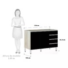 Balcão De Pia Sem Tampo Para Cozinha 120cm 2 Portas E 4 Gavet