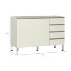 Balcão De Pia Sem Tampo Para Cozinha 120cm 2 Portas E 4 Gavet